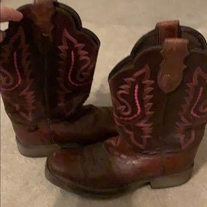 Pink and brown Justin cowboy boots